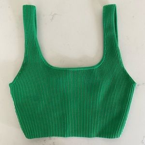 Aritzia Babaton Scult Knit Cropped Square Neck Tank